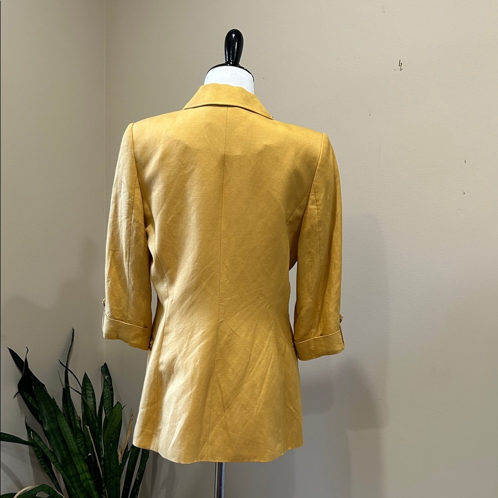 Calvin Klein Yellow Open Front Blazer Jacket - Picture 4 of 6